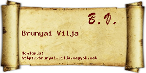 Brunyai Vilja névjegykártya